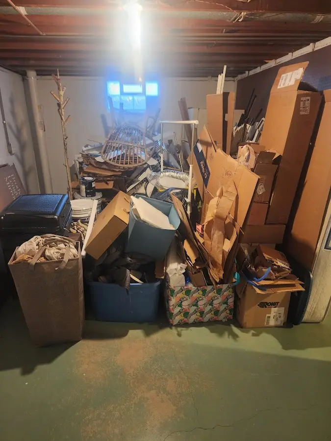 Roll-off dumpster container at job site for 6 Yard Dumpster Rental in Scio